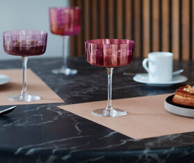 LSA International 'Gems' champagne and cocktail glass, set of four, garnet PINK LSAI23GEM774PIN