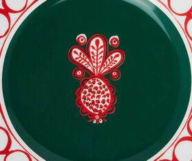 La DoubleJ 'Pineapple Bordeaux' dessert plates, set of two BURGUNDY LADJ20DES172MUL