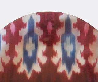 Les-Ottomans 'Ikat' glass plate, red, white and blue MULTICOLOUR OTTO20IKA559MUL