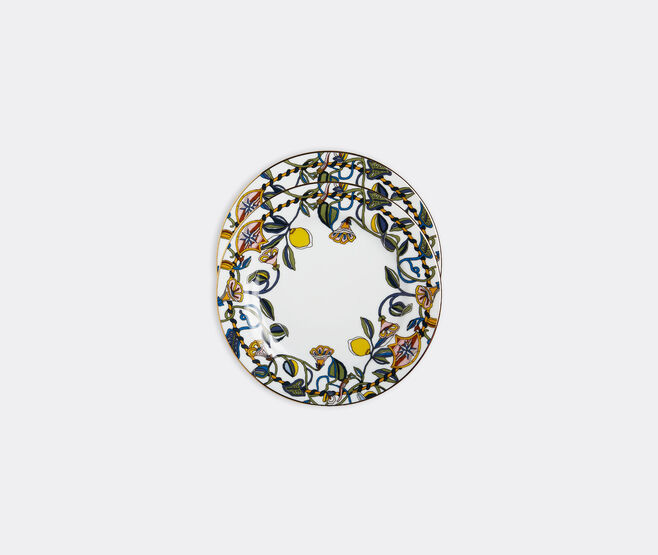 La DoubleJ 'Borboni White' dessert plate, set of two MULTICOLOUR LADJ23DES765WHI