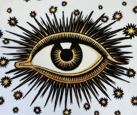 Les-Ottomans &#39;Eye&#39; dinner plate, white MULTICOLOUR OTTO24WHI846MUL