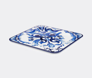 Dolce&amp;Gabbana Casa 'Blu Mediterraneo' square wooden tray, medium MULTICOLOUR DGCA22WOO841MUL