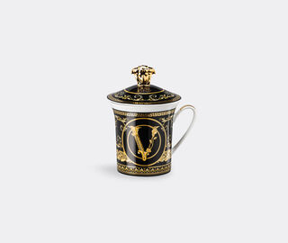 Rosenthal 'Virtus Gala Black' mug with lid BLACK ROSE23MUG258BLK
