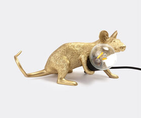 Seletti 'Mouse' lamp lie down, gold, UK and USB plug GOLD SELE21MOU323GOL