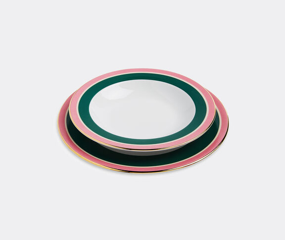 La DoubleJ 'Rainbow Verde' soup and dinner plate set Green ${masterID}