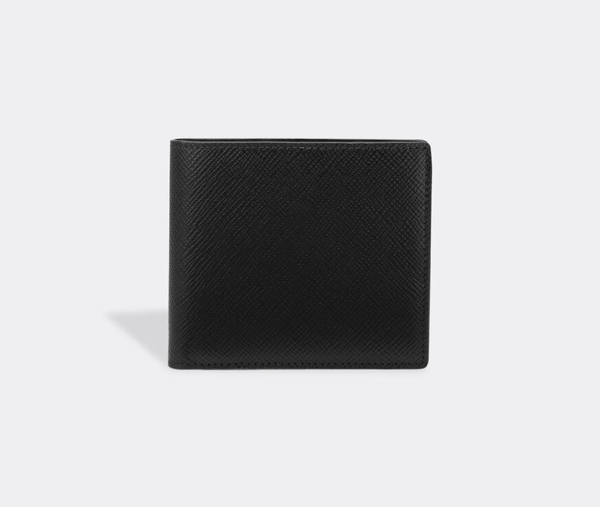 Smythson 'Panama' four card slot wallet with coin case  SMYT22WAL478BLK