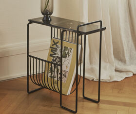 AYTM 'Sino' magazine holder black, black marble top BLACK AYTM22SIN811BLK