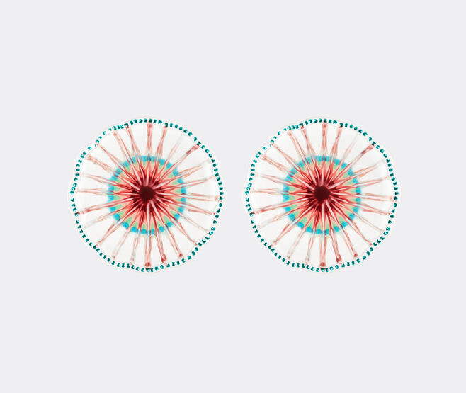 Aquazzura Casa 'Alegria' dessert plate, set of two, coral MULTICOLOUR AQUA24ALE342RED