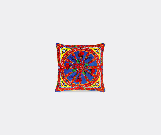 Dolce&Gabbana Casa 'Carretto Siciliano' velvet cushion, medium MULTICOLOUR DGCA22VEL179MUL