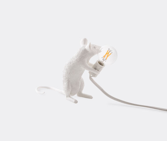 Seletti 'Mouse' lamp sitting, US plug, E12 bulb WHITE SELE21MOU856WHI