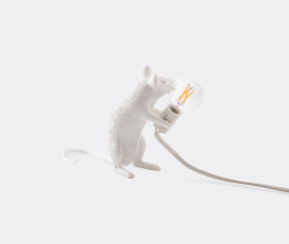 Seletti 'Mouse' lamp sitting, US plug, E12 bulb WHITE ${masterID}