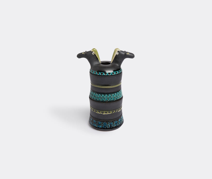 Bitossi Ceramiche 'Two horse heads' vase  BICE18HOR084BLK