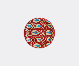 Les-Ottomans Hand painted iron tray, blue and red MULTICOLOUR OTTO22HAN059MUL