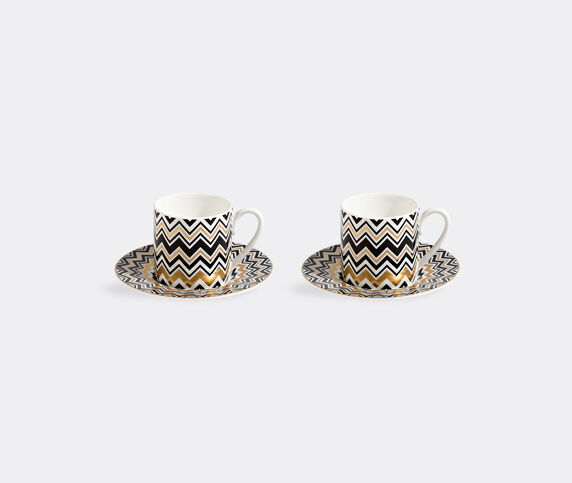 Missoni 'Zig Zag Gold' coffee cup and saucer, set of two Multicolour MIHO22ZIG316MUL