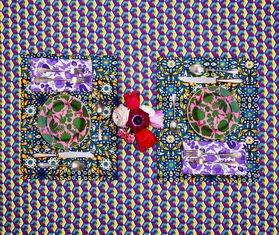 La DoubleJ &#39;Wildbird&#39; dessert plates, set of two, pink MULTICOLOUR LADJ19WIL604PIN