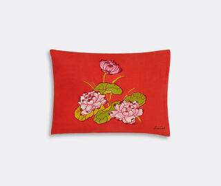 Lisa Corti 'Tea Flower' rectangular cushion, red and orange ORANGE LICO23CUS834MUL