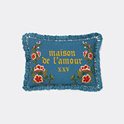 Maison De L'Amour' needlepoint cushion by Gucci | Cushions | FRANKBROS