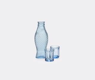 Serax 'Fish and Fish' carafe and set of two glasses, blue BLUE SERA25SET755BLU