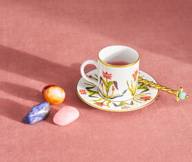 L'Objet 'Grand Tour' espresso cup and saucer, multicolor and gold MULTICOLOUR LOBJ26GRA180MUL
