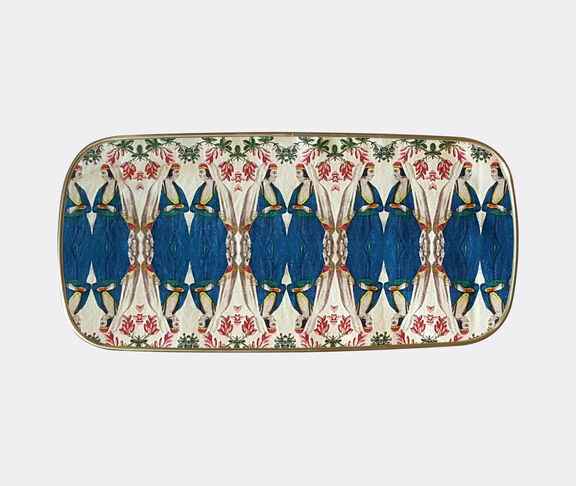 Les-Ottomans Patch NYC rectangular tray, blue and white Multicolor ${masterID}