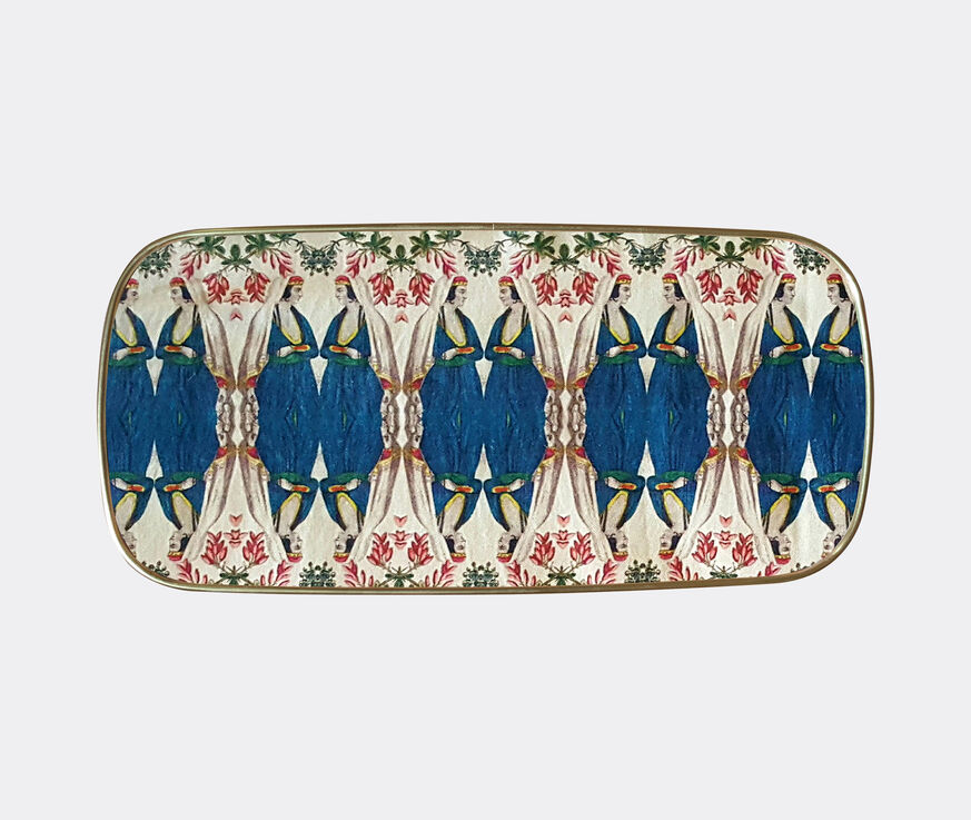 Les-Ottomans Patch NYC rectangular tray, blue and white  OTTO20PAT511MUL