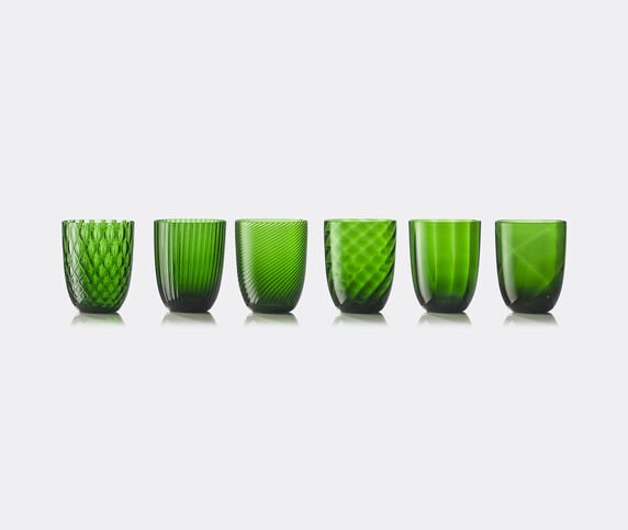 NasonMoretti 'Idra' water glass, set of six, green  NAMO20WAT020GRN