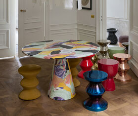 POLSPOTTEN &#39;Zig Zag&#39; stool, silver SILVER POLS25ZIG871SIL