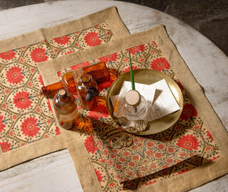 The House of Lyria 'Biodo' placemat, set of two BEIGE HOLY23BIO975BEI