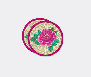 Lisa Corti 'Masonite' round placemat, set of two, green GREEN LICO25ROU650GRN