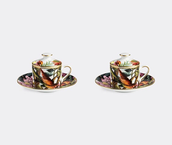 Simone Guidarelli Home 'Jungle' lidded teacup and saucer, set of two, multicolor MULTICOLOUR SIMO26JUN669MUL