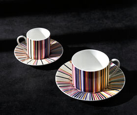 Missoni 'Stripes Jenkins' teacup and saucer, set of two, red MULTICOLOUR MIHO22STR286MUL