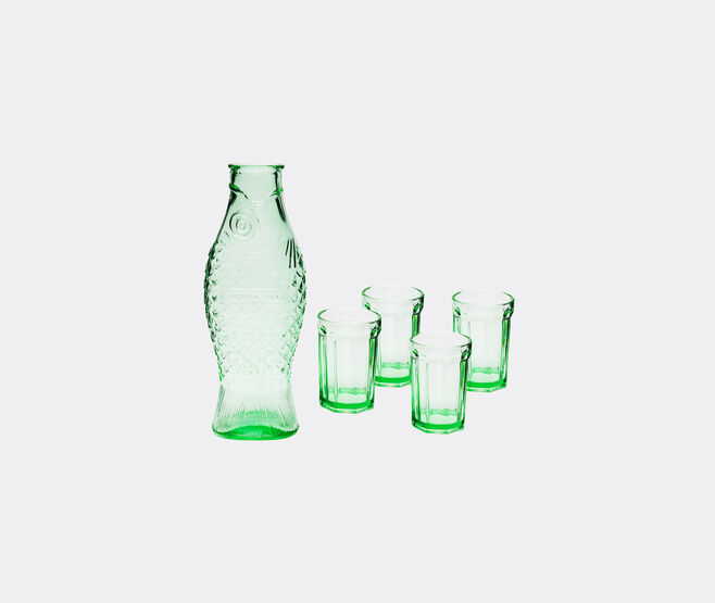 Serax 'Fish and Fish' carafe and set of four glasses, green GREEN SERA24SER247GRN
