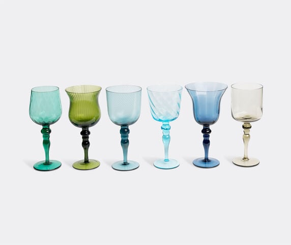 Bitossi Home Assorted Goblets, set of six, blue