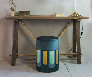 Lorenza Bozzoli Couture 'Couture Geometric Dec&ograve;' ottoman, green MULTICOLOUR LOBO20COU363GRN