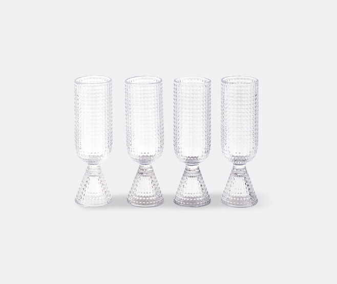 POLSPOTTEN 'Rooftop' champagne glass, set of four, clear TRANSPARENT POLS25CHA297TRA