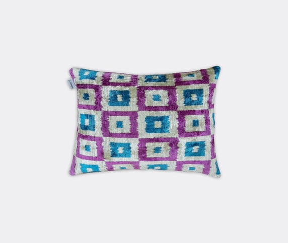 Les-Ottomans Velvet cushion, blue, grey and purple  OTTO23VEL064MUL