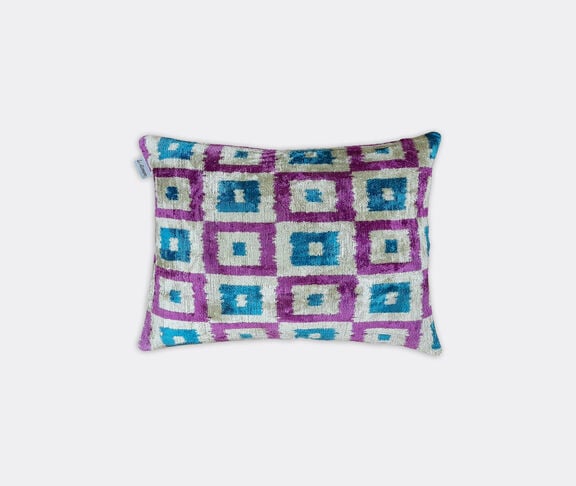Les-Ottomans Velvet cushion, blue, grey and purple undefined ${masterID}