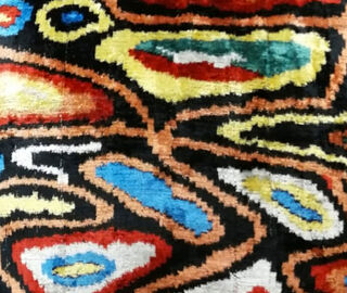 Les-Ottomans Silk velvet cushion, black MULTICOLOUR OTTO22VEL042MUL