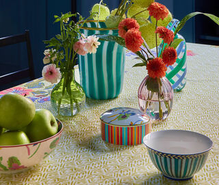 Lisa Corti 'Circus' vase, green, white and mustard GREEN LICO26CIR666GRN