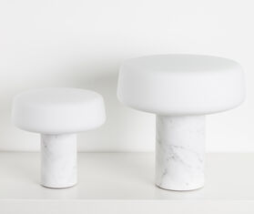 Case Furniture &#39;Solid Table Light&#39;, Carrara marble, small, US plug MULTICOLOUR CAFU20SOL495WHI