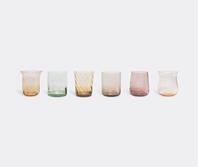 Bitossi Home Assorted Tumblers, set of six, pink and amber MULTICOLOUR BIHO22SET694MUL