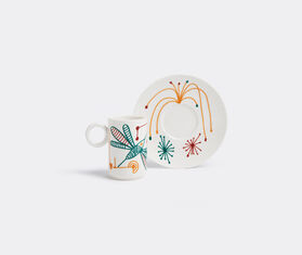 L'Abitare 'Rainbow hummingbird' coffee cup and saucer MULTICOLOUR LABI15COF857MUL