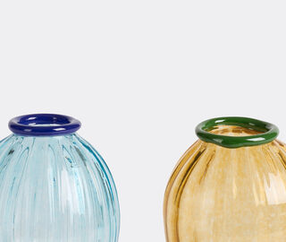 Lisa Corti 'Rosebud' vase, set of two, blue and mustard MULTICOLOUR LICO26ROS349MUL