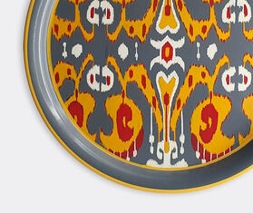 Les-Ottomans Hand painted iron tray, grey and yellow MULTICOLOUR OTTO22HAN080MUL