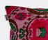 Les-Ottomans Silk velvet cushion, pink and green Multicolor OTTO22VEL991MUL
