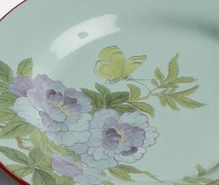Pierre-Louis Mascia Floral starter plate, purple peony, light blue LIGHT BLUE PLMA26PLA650LBL
