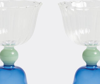 &amp;k Amsterdam 'Tulip' glass, set of two, blue MULTICOLOUR AMST25GLA345MUL