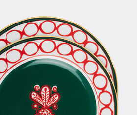 La DoubleJ 'Pineapple Bordeaux' dessert plates, set of two BURGUNDY LADJ20DES172MUL