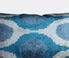 Les-Ottomans Silk velvet cushion, white and blue  OTTO20SIL658MUL