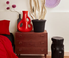 POLSPOTTEN 'Three Ears' vase, large, coral red CORAL POLS24VAS541RED